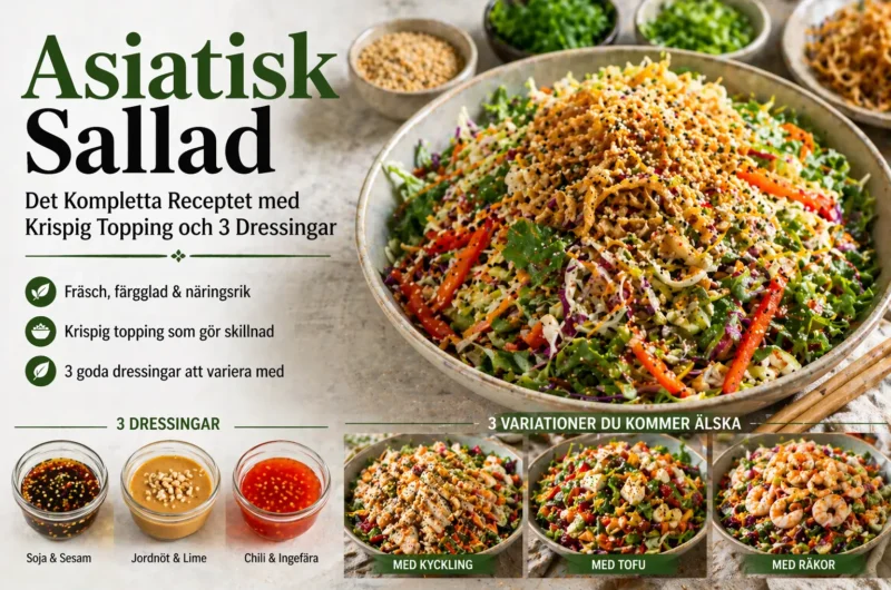 Asiatisk sallad med krispiga grönsaker och topping