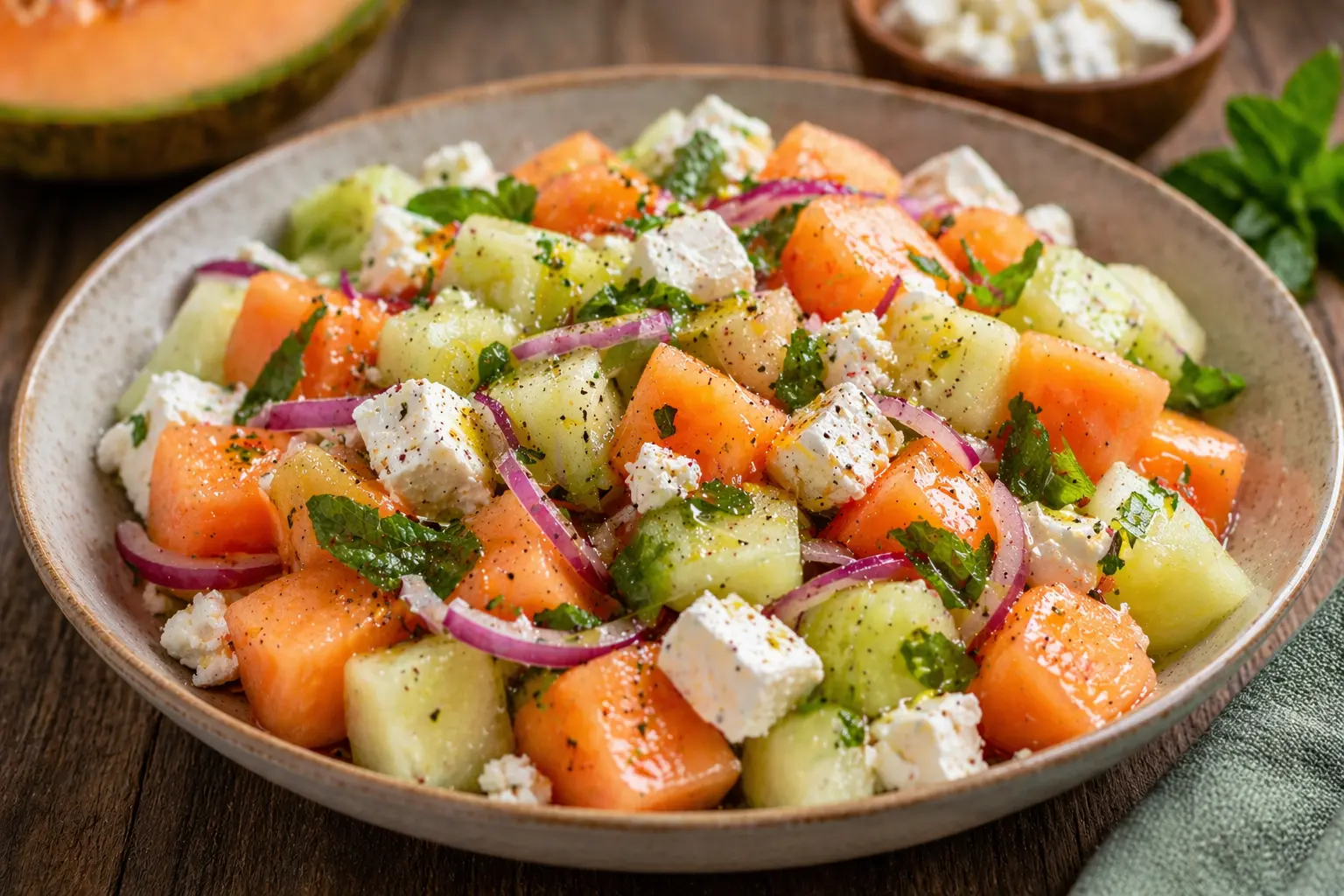 Melon Feta Sallad